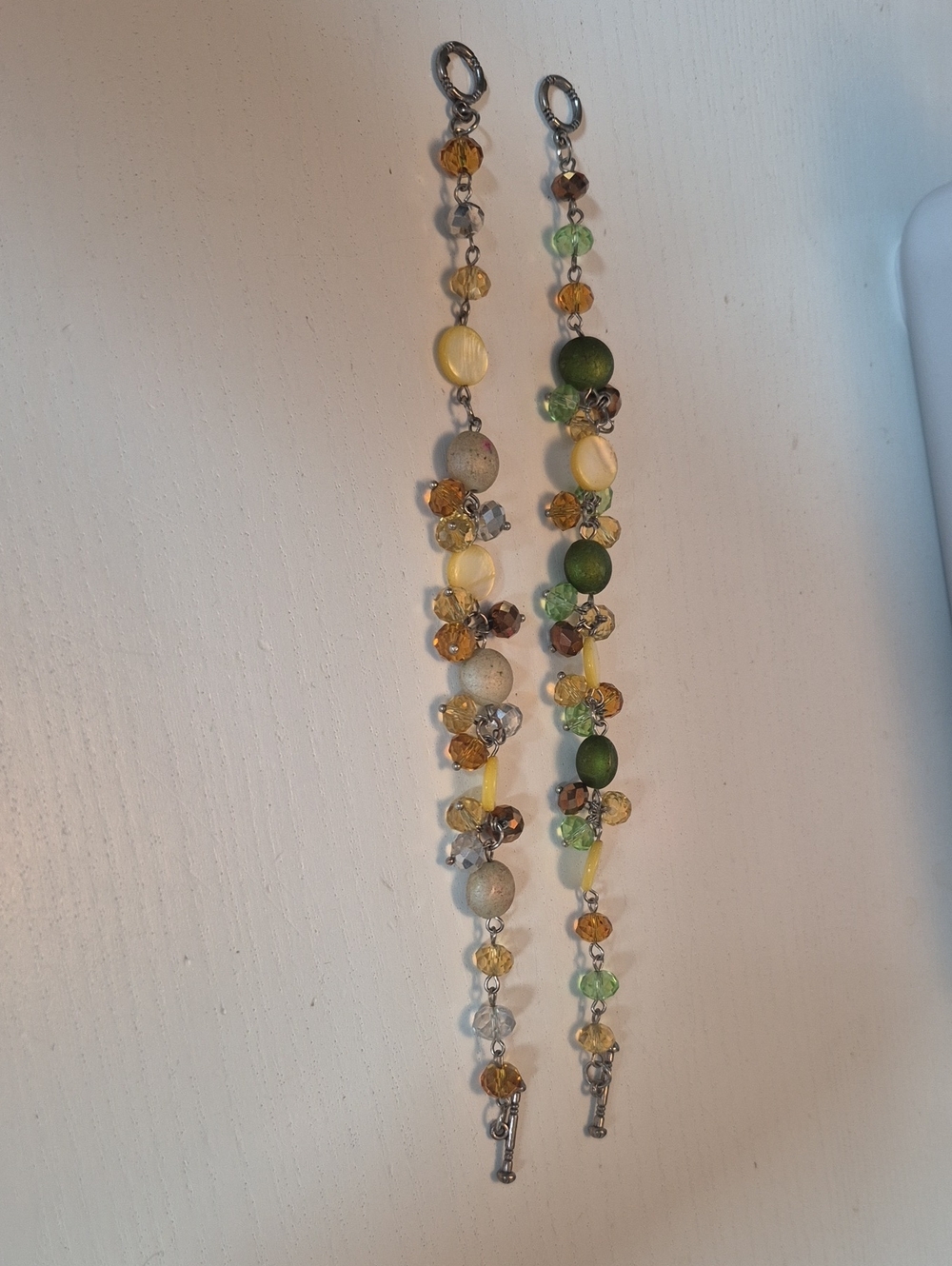 Beaded Bracelet Set in Green, Yellow & Brown